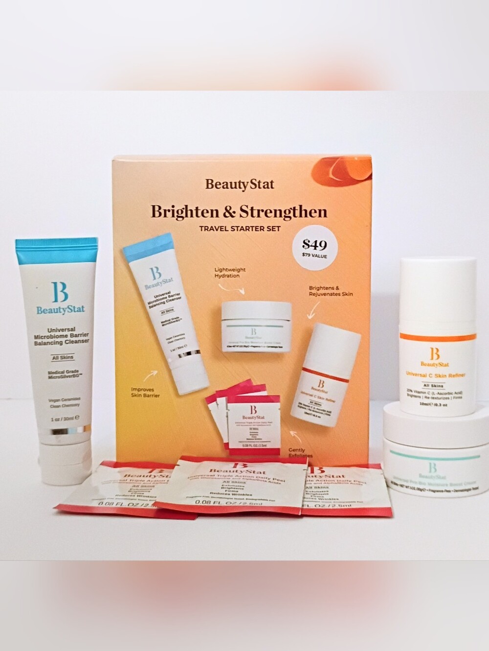 NEW BeautyStat Brighten & Strengthen Travel Starter Set NIB